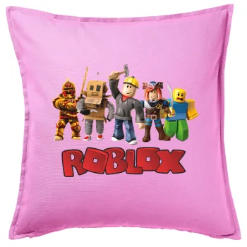 Roblox squad, Μαξιλάρι καναπέ ΡΟΖ 100% βαμβάκι, περιέχεται το γέμισμα (50x50cm)