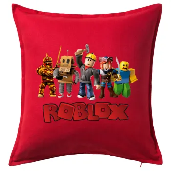 Roblox squad, Μαξιλάρι καναπέ Κόκκινο 100% βαμβάκι, περιέχεται το γέμισμα (50x50cm)
