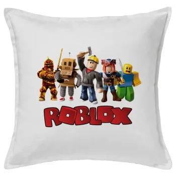 Roblox squad, Μαξιλάρι καναπέ ΛΕΥΚΟ 100% βαμβάκι, περιέχεται το γέμισμα (50x50cm)