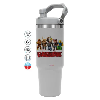 Roblox squad, ΓΚΡΙ χρώματος Θερμός Ανοξείδωτο 890ml (30oz) με χερούλι