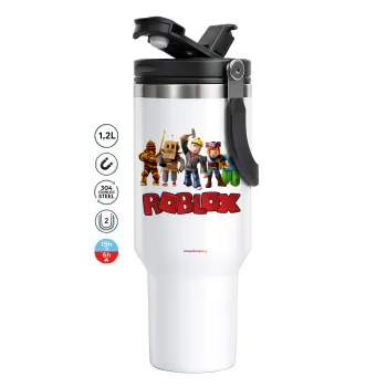 Roblox squad, Mega Stainless steel Tumbler with lid, double wall 1,2L