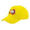 Child's Baseball Cap, 100% Cotton Twill, Yellow (COTTON, CHILD, UNISEX, ONE SIZE)