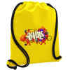 Τσάντα πλάτης πουγκί GYMBAG Κίτρινη, με τσέπη (40x48cm) & χονδρά κορδόνια