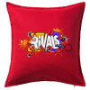Μαξιλάρι καναπέ Κόκκινο 100% βαμβάκι, περιέχεται το γέμισμα (50x50cm)