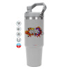 ΓΚΡΙ χρώματος Θερμός Ανοξείδωτο 890ml (30oz) με χερούλι