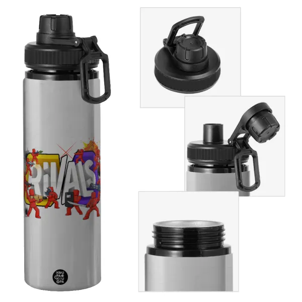 Roblox Rivals — Metallic water bottle with safety cap, 850ml aluminum