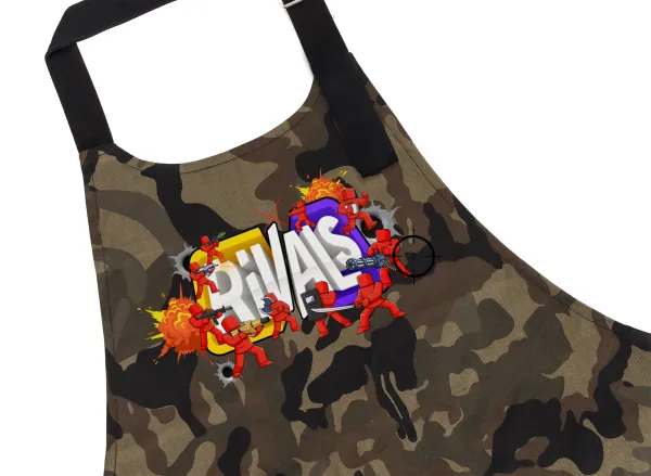 Roblox Rivals — Chef's cooking apron with pockets, cotton, camouflage (adult, 100% cotton)