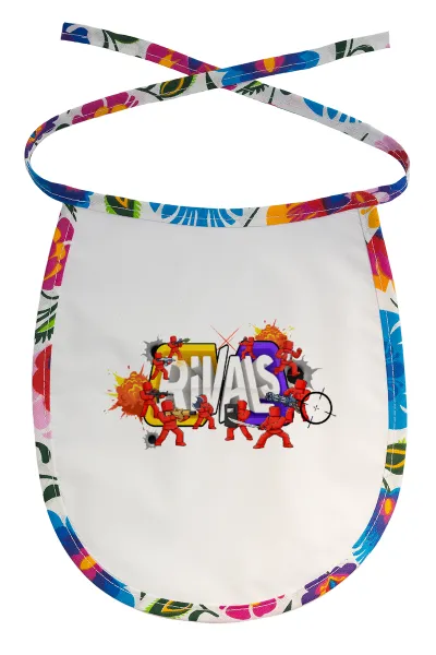 Roblox Rivals — Stain-resistant baby bib with tie, multicoloured