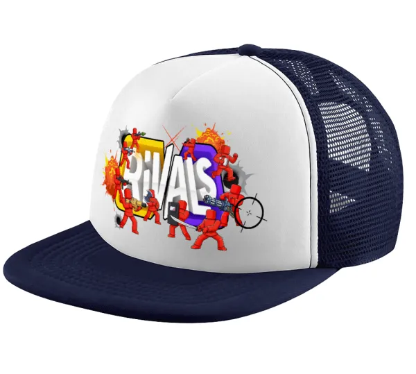 Roblox Rivals — Children's Soft Trucker Cap with Dark Blue/White Mesh (POLYESTER, CHILDREN, ONE SIZE)