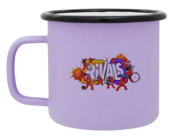 Roblox Rivals — Metal enamel mug, matte light pastel purple, 360ml