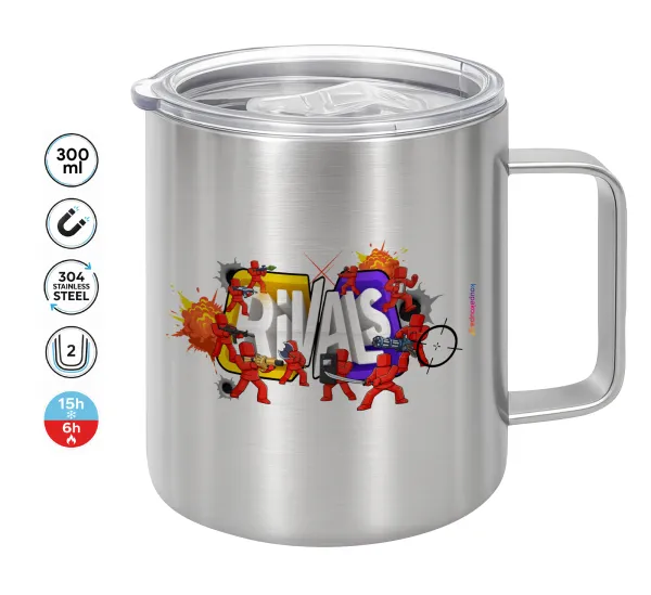 Roblox Rivals — Double-walled stainless steel mug 300ml with temperature-retaining lid