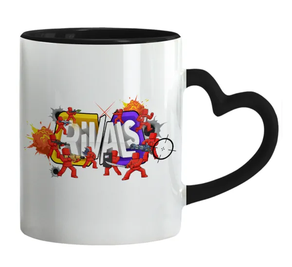 Roblox Rivals — Mug heart black handle, ceramic, 330ml
