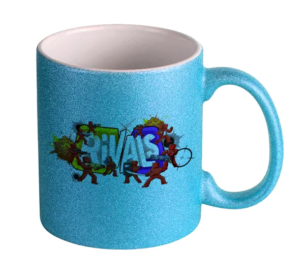 Roblox Rivals — Light blue glitter mug that sparkles, ceramic, 330ml