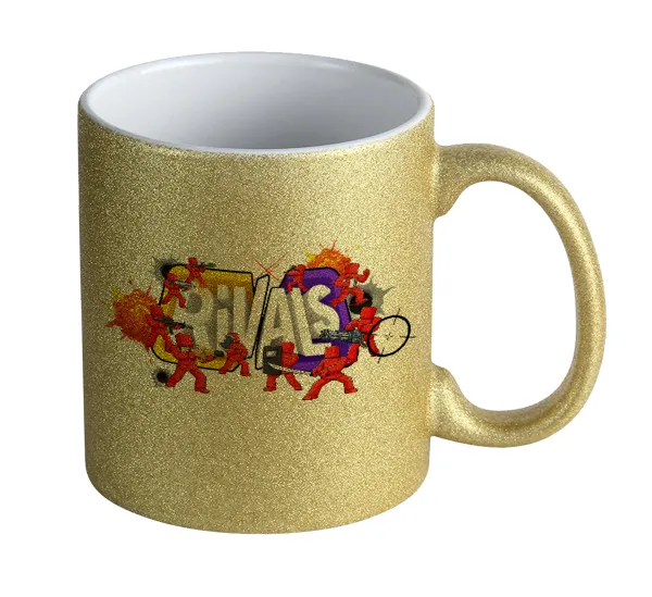 Roblox Rivals — Gold glitter mug that sparkles, ceramic, 330ml