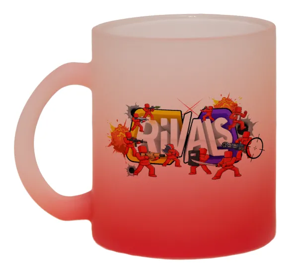 Roblox Rivals — Κούπα γυάλινη δίχρωμη με βάση το κόκκινο ματ, 330ml