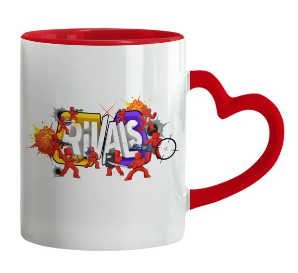 Roblox Rivals — Mug heart red handle, ceramic, 330ml