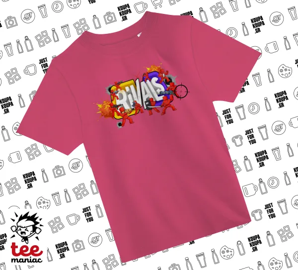 Roblox Rivals — PINK childrens T-Shirt made of 100% cotton, for every day. Vegan & OEKO-TEX certified.