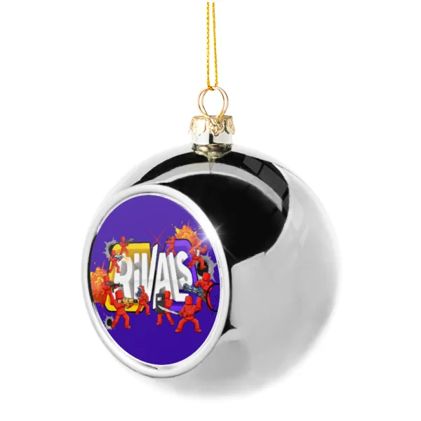 Roblox Rivals — Silver 8cm Christmas tree ball ornament