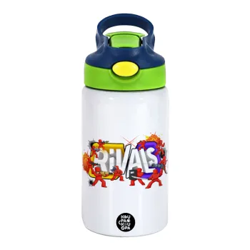 Roblox Rivals, Παιδικό παγούρι θερμό, ανοξείδωτο, με καλαμάκι ασφαλείας, πράσινο/μπλε (350ml)