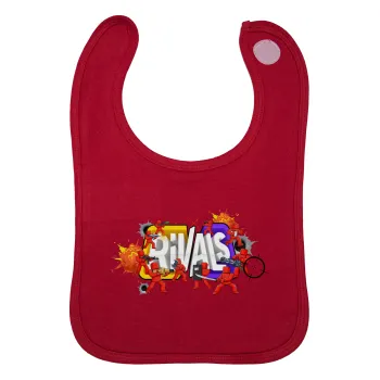 Roblox Rivals, Σαλιάρα με Σκρατς Κόκκινη 100% Organic Cotton (0-18 months)