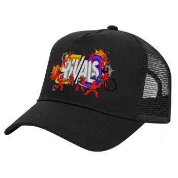 Roblox Rivals, Trucker Hat with Mesh, Black, (COTTON, KIDS, UNISEX, ONE SIZE)