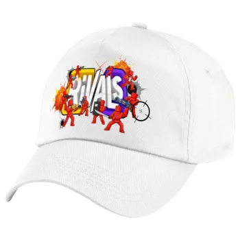 Roblox Rivals, 5-Panel Cap White, 100% Cotton (Twill), (UNISEX, ONE SIZE)