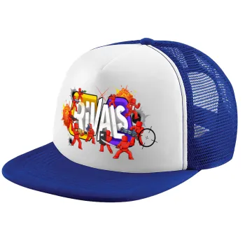 Roblox Rivals, Adult Soft Trucker Hat with Blue/White Mesh (POLYESTER, ADULT, UNISEX, ONE SIZE)