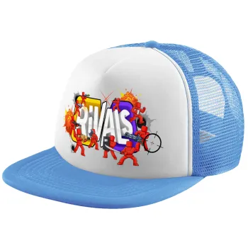 Roblox Rivals, Child's Soft Trucker Hat with Blue/White Mesh (POLYESTER, CHILD, ONE SIZE)