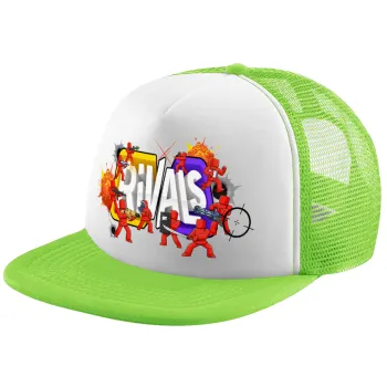 Roblox Rivals, Adult Soft Trucker Hat with Mesh GREEN/WHITE (POLYESTER, ADULT, ONE SIZE)