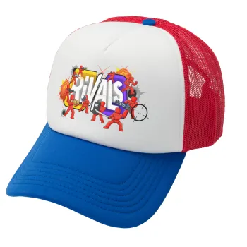 Roblox Rivals, Adult Soft Trucker Hat with Red/Blue/White Mesh (POLYESTER, ADULT, UNISEX, ONE SIZE)