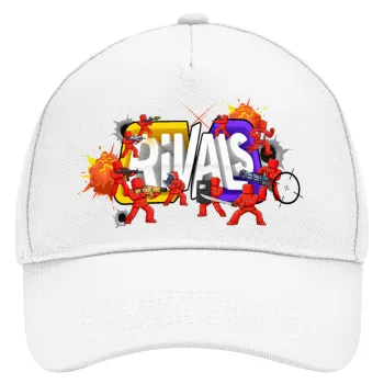 Roblox Rivals, Adult Baseball Cap, Drill, White (100% COTTON, ADULT, UNISEX, ONE SIZE)