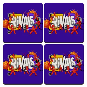 Roblox Rivals, ΣΕΤ 4 Σουβέρ ξύλινα τετράγωνα (9cm)