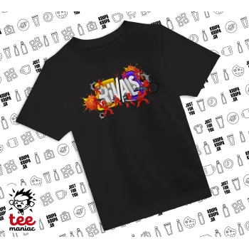 Roblox Rivals, Άνετο παιδικό T-Shirt ΜΑΥΡΟ από 100% βαμβάκι, για κάθε μέρα. Vegan & OEKO-TEX πιστοποιημένο.