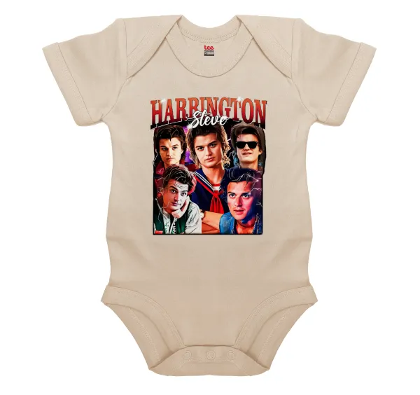 Steve Harrington — Βρεφικό φορμάκι μωρού, 0-18 μηνών, Natural, 100% Organic Cotton, κοντομάνικο