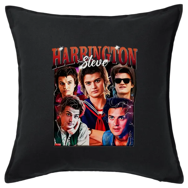 Steve Harrington — Μαξιλάρι καναπέ Μαύρο 100% βαμβάκι, περιέχεται το γέμισμα (50x50cm)