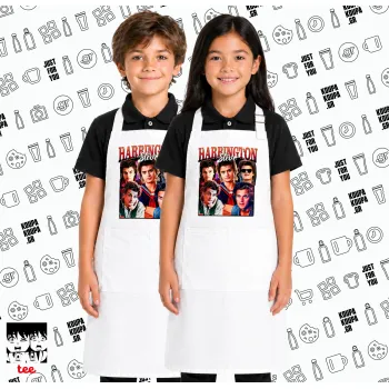 Steve Harrington, Stranger Things, Λευκή ΠΑΙΔΙΚΗ Ποδιά μακριά Σεφ ολόσωμη με τσέπες