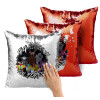 Μαξιλάρι καναπέ Μαγικό Κόκκινο με πούλιες 40x40cm περιέχεται το γέμισμα