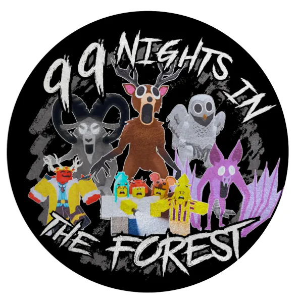 Roblox 99 nights in the forest — Round glass cutting board (30cm)