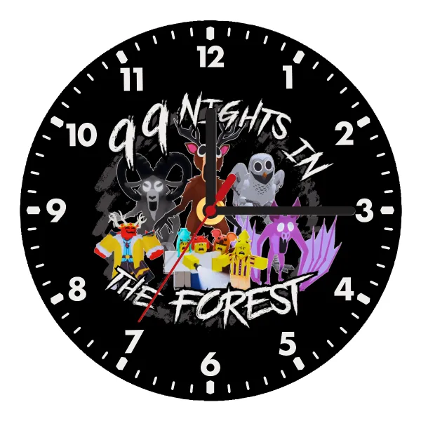 Roblox 99 nights in the forest — Wooden wall clock (20cm)
