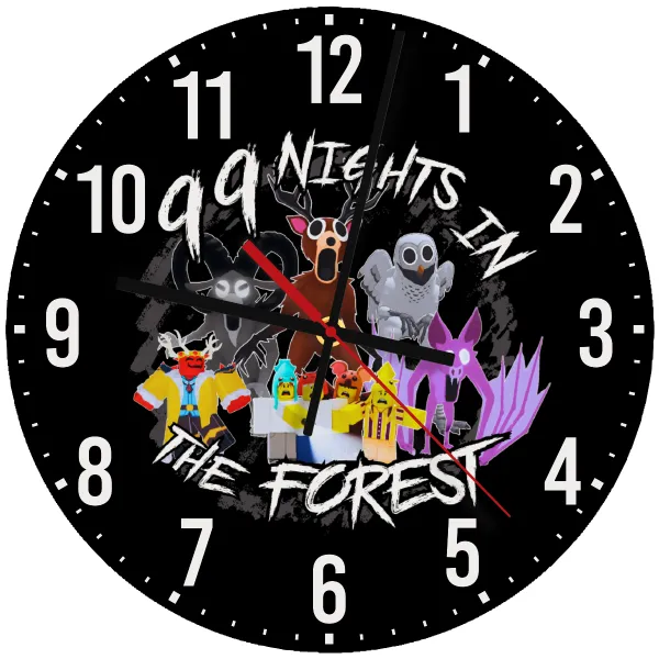 Roblox 99 nights in the forest — Wooden wall clock (30cm)