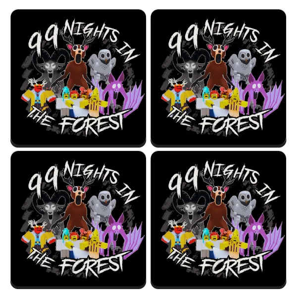 Roblox 99 nights in the forest — Σουβέρ ξύλινα τετράγωνα (9cm)