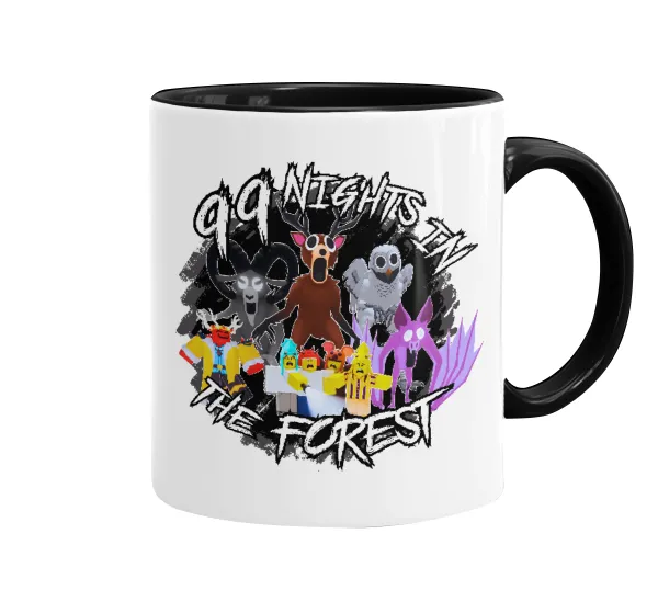 Roblox 99 nights in the forest — Mug colored black, ceramic, 330ml
