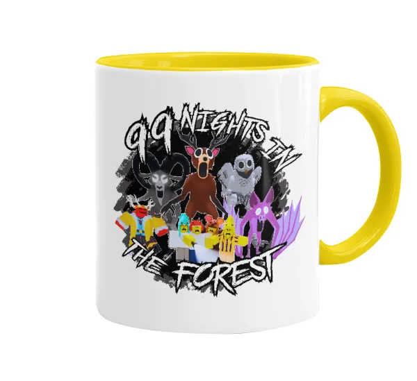 Roblox 99 nights in the forest — Mug colored yellow, ceramic, 330ml
