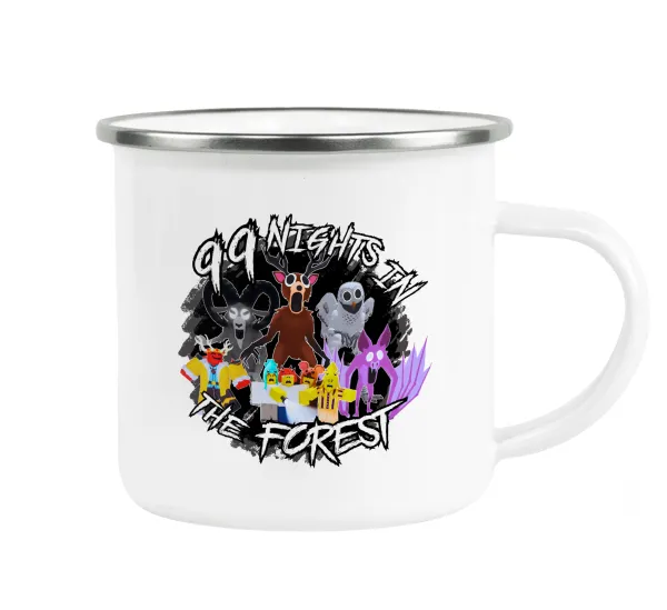 Roblox 99 nights in the forest — Metallic enamel cup white 360ml