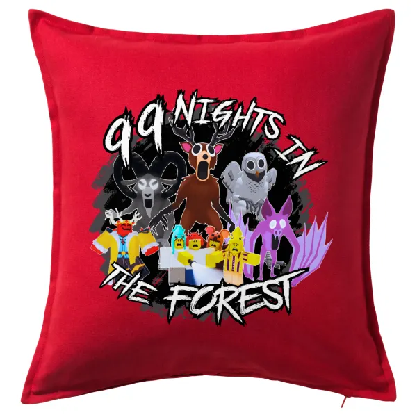 Roblox 99 nights in the forest — Μαξιλάρι καναπέ Κόκκινο 100% βαμβάκι, περιέχεται το γέμισμα (50x50cm)
