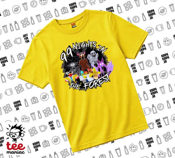 Roblox 99 nights in the forest — Κίτρινο Άνετο παιδικό T-Shirt από 100% βαμβάκι, για κάθε μέρα. Vegan & OEKO-TEX πιστοποιημένο.