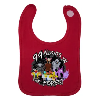 Roblox 99 nights in the forest, Σαλιάρα με Σκρατς Κόκκινη 100% Organic Cotton (0-18 months)