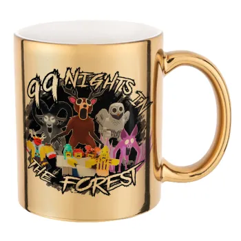 Roblox 99 nights in the forest, Κούπα κεραμική, χρυσή καθρέπτης, 330ml