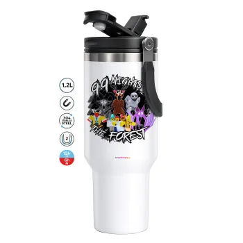 Roblox 99 nights in the forest, Mega Stainless steel Tumbler with lid, double wall 1,2L