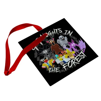 Roblox 99 nights in the forest, Στολίδι Χριστουγεννιάτικο στολίδι γυάλινο τετράγωνο 9x9cm